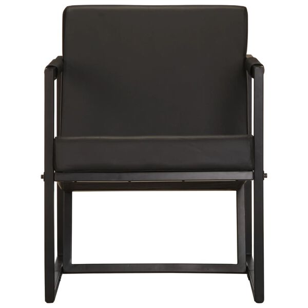 vidaXL Fauteuil noir cuir v&eacute;ritable