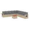 vidaXL Salon de jardin et coussins 10 pcs m&eacute;lange beige r&eacute;sine tress&eacute;e