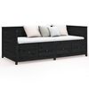 vidaXL Lit de jour sans matelas noir 75x190 cm bois de pin massif