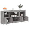 vidaXL Buffet avec lumi&egrave;res LED sonoma gris 142,5x37x67 cm