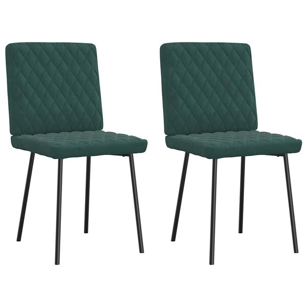vidaXL Chaises à manger lot de 2 Vert foncé Velours