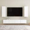 vidaXL Meubles TV 2 pcs Blanc 30,5x30x90 cm Bois d&rsquo;ing&eacute;nierie