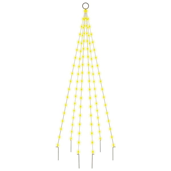 vidaXL Sapin de Noël sur mât de drapeau 108 LED Blanc chaud 180 cm