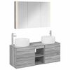 vidaXL Ensemble de mobilier de salle de bain 4 pcs Sonoma gris