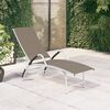 vidaXL Chaise longue Textil&egrave;ne et aluminium Taupe