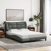 vidaXL Lit avec matelas Hvar gris fonc&eacute; 140x200 cm tissu