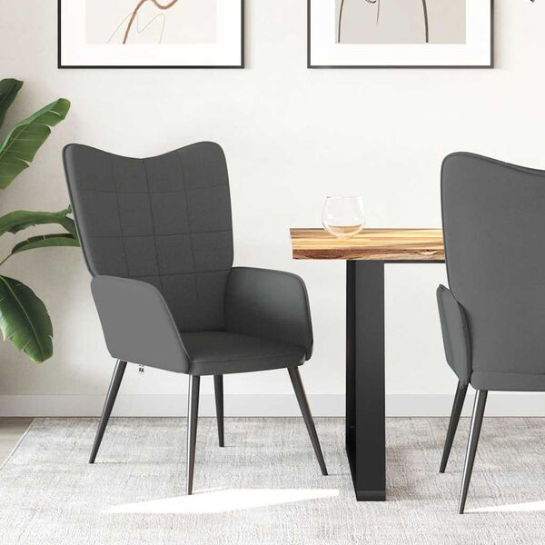 vidaXL Chaise de relaxation Gris fonc&eacute; Tissu