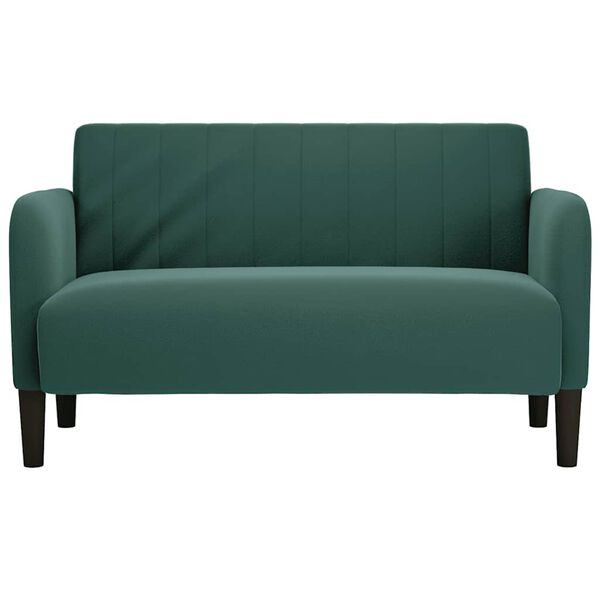 vidaXL Canap&eacute; causeuse vert fonc&eacute; 109 cm velours
