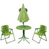 vidaXL Ensemble de bistro avec parasol pour enfants 3 pcs Vert
