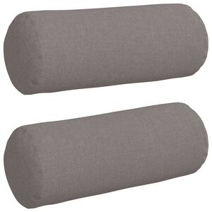 vidaXL Coussins d'accent 2 pc tissu Taupe &Oslash; 15 x 40 cm