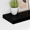 vidaXL &Eacute;tag&egrave;re murale flottante 2 pcs Noir brillant 40x23x3,8 cm MDF