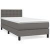 vidaXL Sommier &agrave; lattes de lit avec matelas Gris 90x200 cm Similicuir