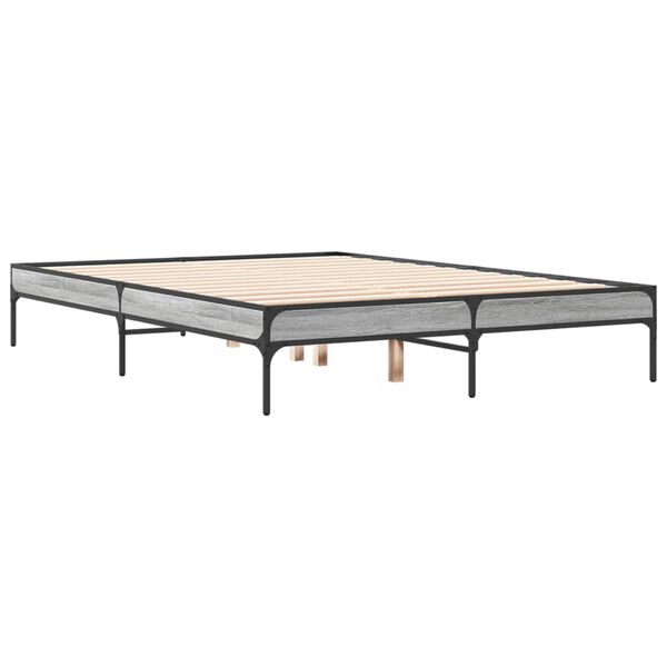 vidaXL Cadre de lit sans matelas sonoma gris 120x190 cm