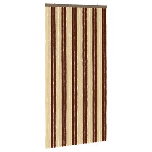 vidaXL Rideau anti-insectes en chenille Marron et beige 100 x 200 cm
