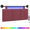 vidaXL T&ecirc;te de lit suspendue Avec lumi&egrave;re LED Bordeaux Tissu