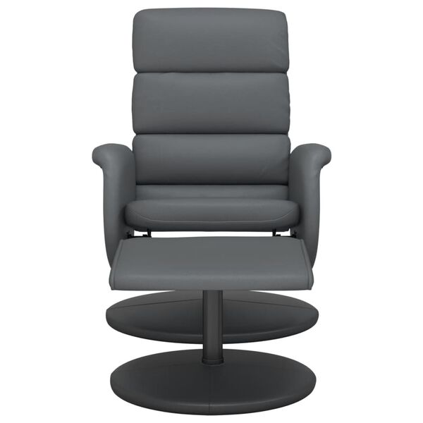 vidaXL Fauteuil inclinable avec repose-pied gris similicuir