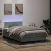 vidaXL Sommier &agrave; lattes de lit et matelas et LED gris clair 120x220cm velours