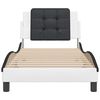 vidaXL Cadre de lit sans matelas Zadar blanc et noir 100x200 cm similicuir