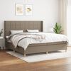 vidaXL Sommier &agrave; lattes de lit avec matelas Taupe 200x200 cm Tissu