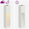 vidaXL Lumi&egrave;re de Chemin LED Solaire 2 pcs Blanc Acier lamin&eacute; &agrave; froid