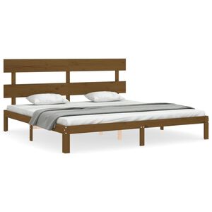 vidaXL Cadre de lit sans matelas marron miel 200x200cm bois pin massif