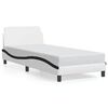 vidaXL Cadre de lit Dover blanc et noir 80x200 cm similicuir