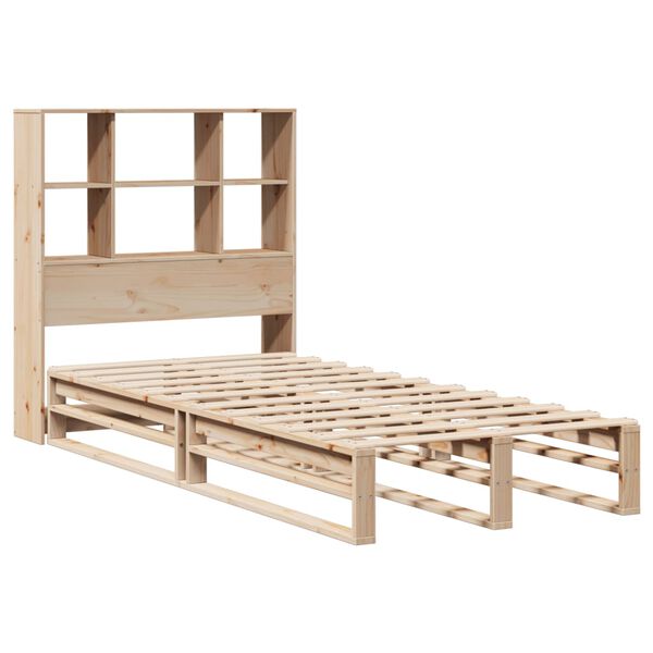 vidaXL Lit biblioth&egrave;que sans matelas 90x200 cm bois massif