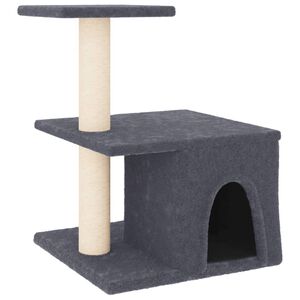 vidaXL Arbre &agrave; chat avec griffoirs en sisal gris fonc&eacute; 48 cm