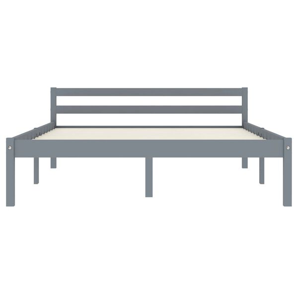vidaXL Cadre de lit sans matelas gris bois de pin massif 120x200 cm
