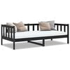 vidaXL Lit de jour sans matelas noir bois de pin massif 90x200 cm