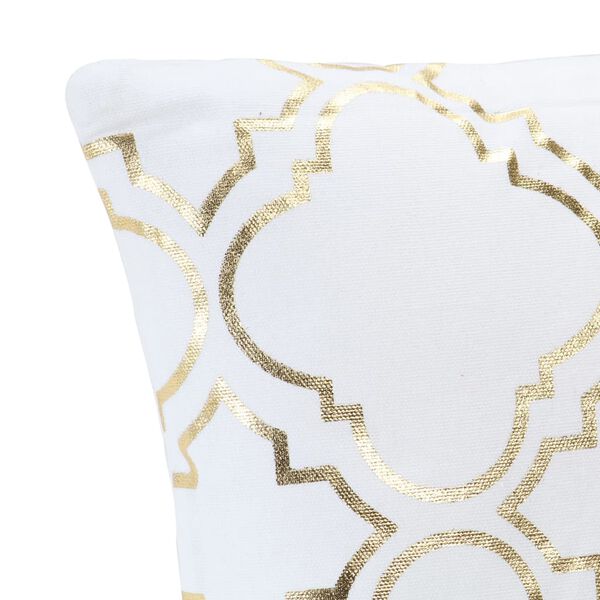 vidaXL Coussins imprimés à film lot de 2 Blanc et doré 40x40 cm Coton