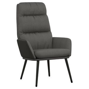 vidaXL Chaise de relaxation Gris fonc&eacute; Tissu