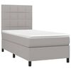 vidaXL Sommier &agrave; lattes de lit avec matelas Gris clair 80x200 cm Tissu