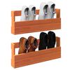 vidaXL Étagères à chaussures murales 2 pcs cire marron 59x8,5x23,5 cm