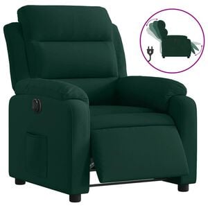 vidaXL Fauteuil inclinable &eacute;lectrique vert fonc&eacute; velours