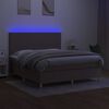 vidaXL Sommier &agrave; lattes de lit et matelas et LED Taupe 160x200cm Tissu