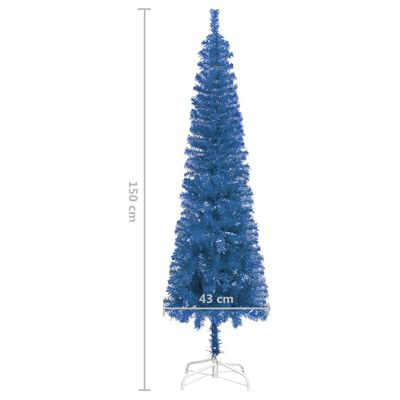 vidaXL Sapin de Noël étroit Bleu 150 cm