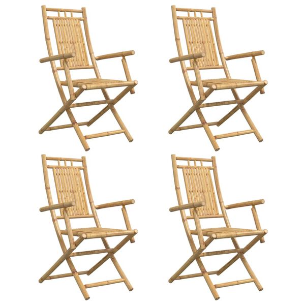 vidaXL Chaises pliables de jardin lot de 4 53x66x99 cm bambou