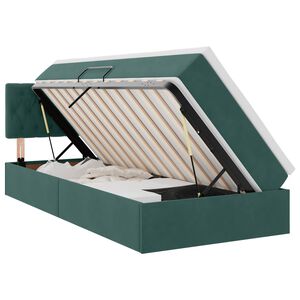 vidaXL Lit de Rangement avec matelas Vert fonc&eacute; 90 x 200 cm Velours