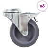 vidaXL 8 pcs Roulettes pivotantes &agrave; trou de boulon 75 mm