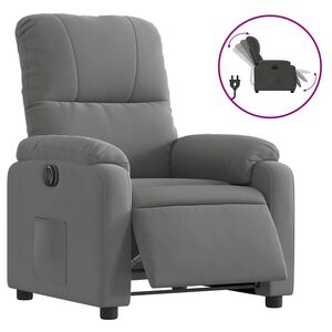 vidaXL Fauteuil inclinable électrique gris foncé tissu microfibre