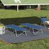 vidaXL Lit de camping pliant 2 pcs Bleu 194 x 62.5 x 42.5 cm