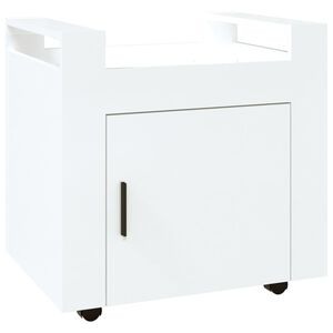 vidaXL Chariot de bureau Blanc brillant 60x45x60 cm Bois d'ing&eacute;nierie