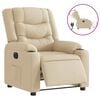 vidaXL Fauteuil inclinable &eacute;lectrique Cr&egrave;me Tissu