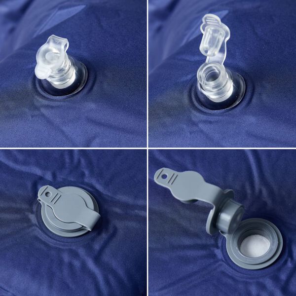 vidaXL Matelas de camping autogonflant oreiller 1 personne bleu marine