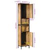 vidaXL Armoire de salle de bain 40x27x180 cm fer et bois de manguier