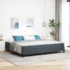 vidaXL Lit &agrave; ressorts avec matelas Gris fonc&eacute; 200 x 200 cm tissu