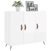 vidaXL Buffet blanc brillant 90x34x80 cm bois d'ingénierie