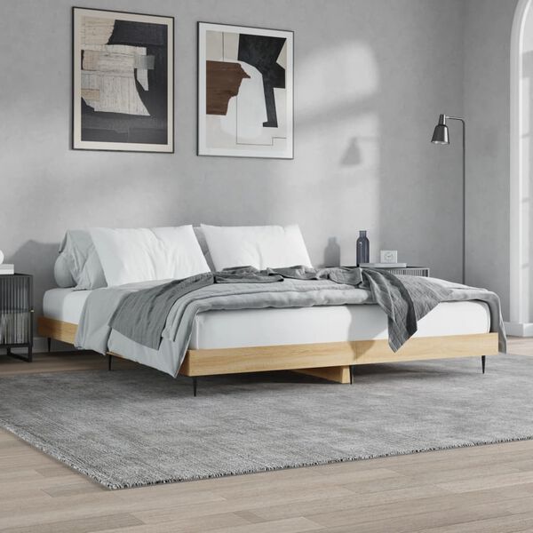 vidaXL Cadre de lit sans matelas ch&ecirc;ne sonoma 180x200 cm