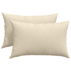 vidaXL Coussins de canap&eacute; 2 pcs Cr&egrave;me 60 x 40 cm tissu